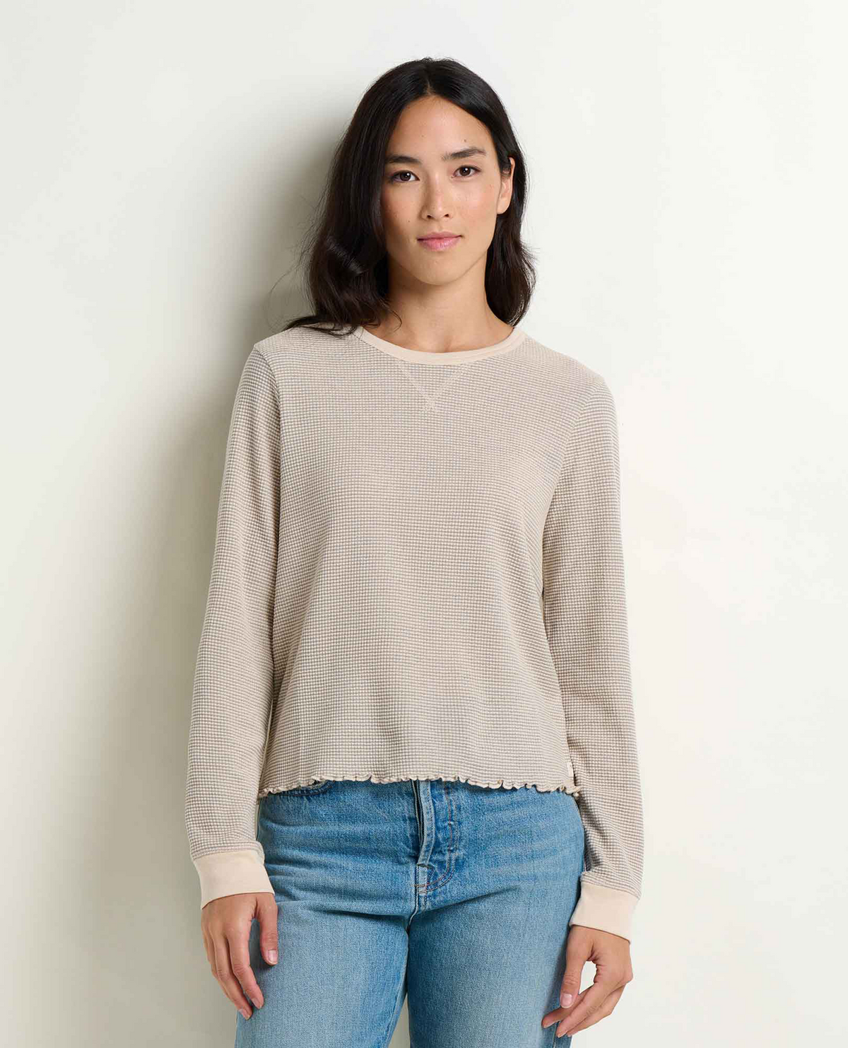 Women's Foothill LS Crew II - Heather Grey Stripe