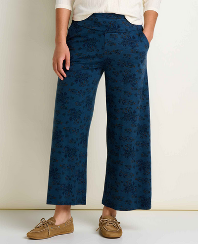 Women's Chaka Wide Leg Crop Pant - Navy Print