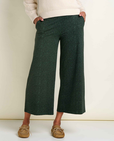 Women's Chaka Wide Leg Crop Pant - Cilantro DItsy Print