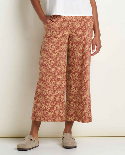Toad&Co Women's Chaka Wide Leg Crop Pant - Copper Print