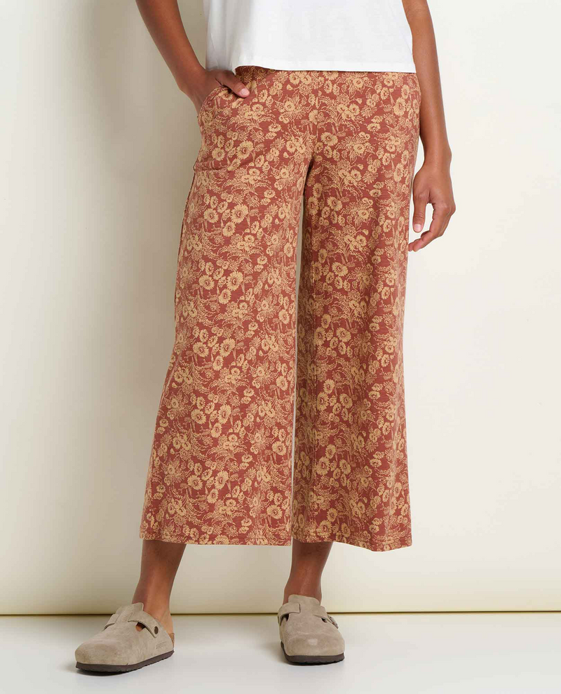Toad&Co Women's Chaka Wide Leg Crop Pant - Copper Print