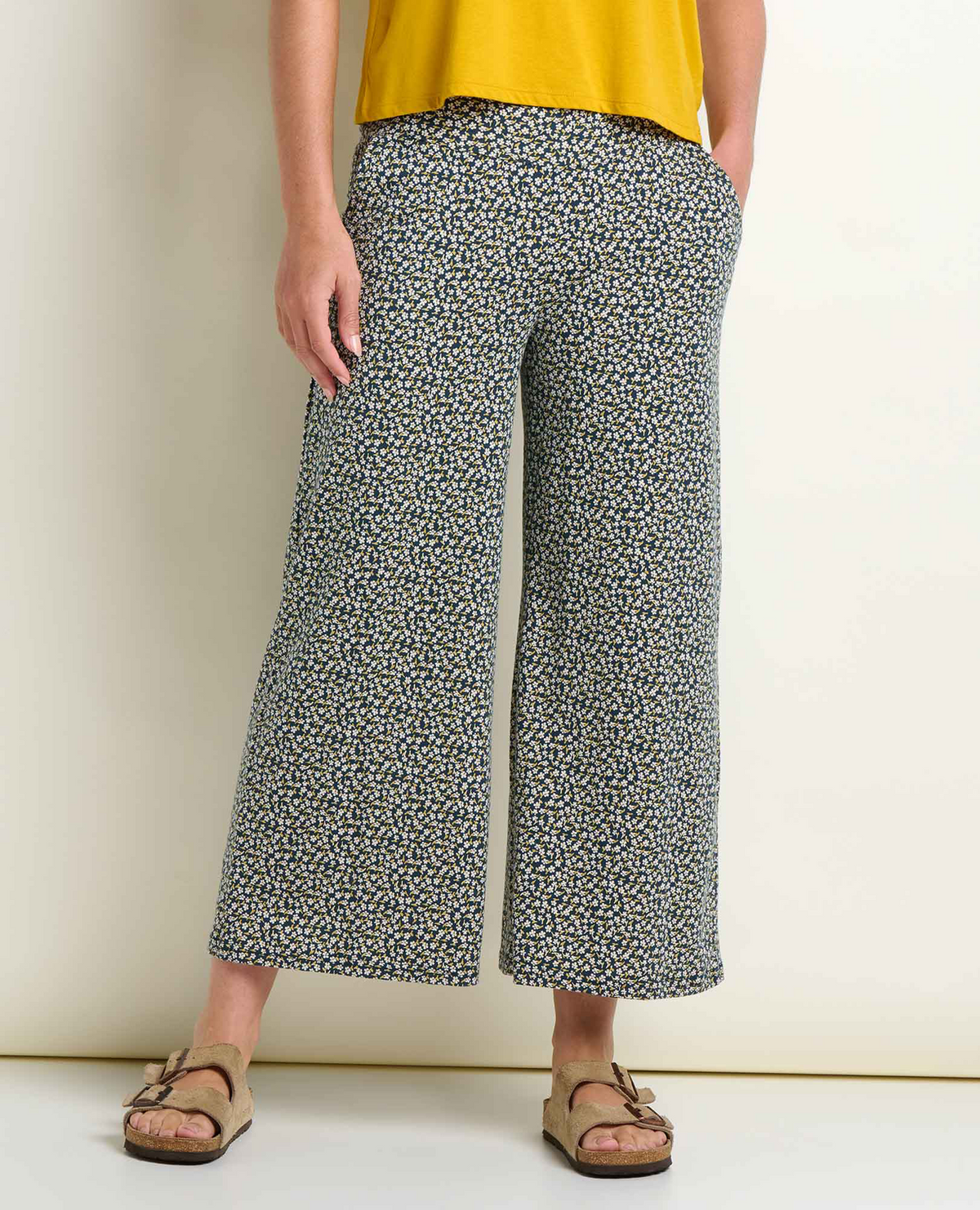 Toad&Co Women's Chaka Wide Leg Crop Pant - Midnight Print