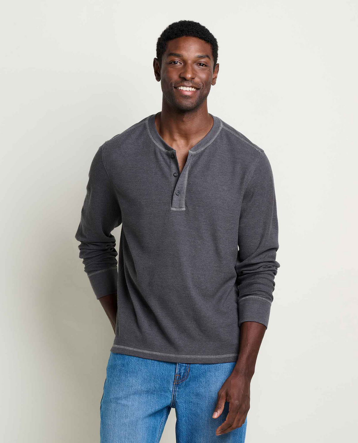 Men's Framer LS Henley - Soot