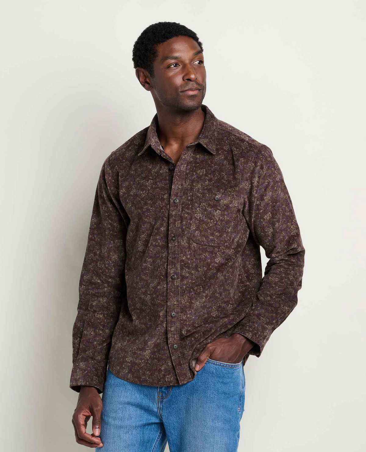 Men's Scouter Cord LS Shirt - Raisin Print