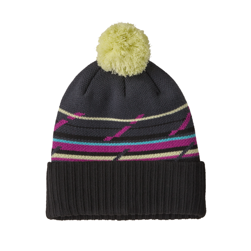 Patagonia Powder Town Beanie - Mountain Minded Geo: Smolder Blue