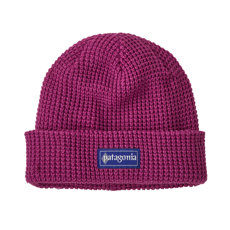 Patagonia SnowDrifter Beanie in Hut Tripper Label: Amaranth Pink