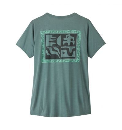 Womens Cap Cool Trail Cropped Shirt - Blue Sage