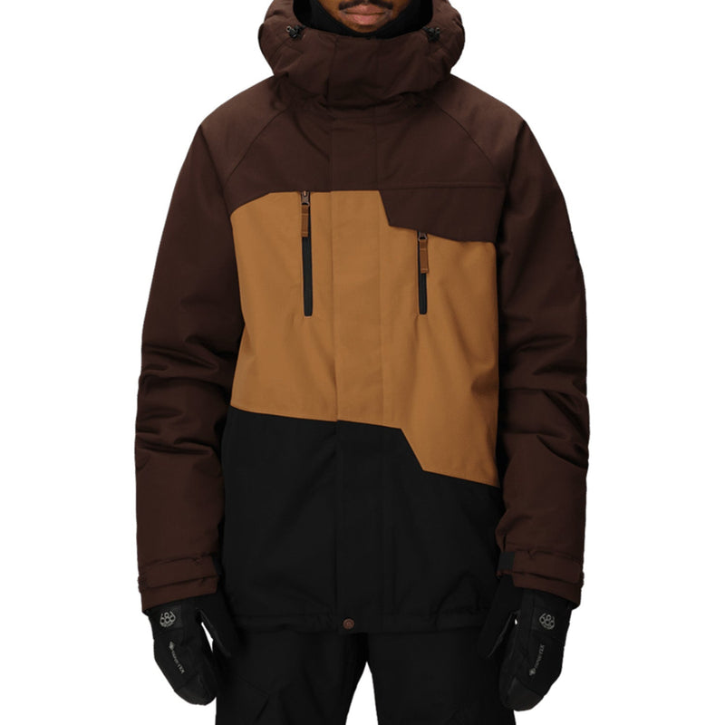 Mens Geo Insulated Jacket - COFFEE COLORBLOCK