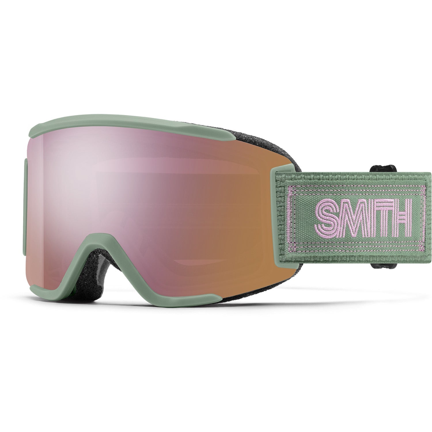 Squad S Goggles 2026 - Olive Warm Steel / ChromaPop Everyday Rose Gold Mirror
