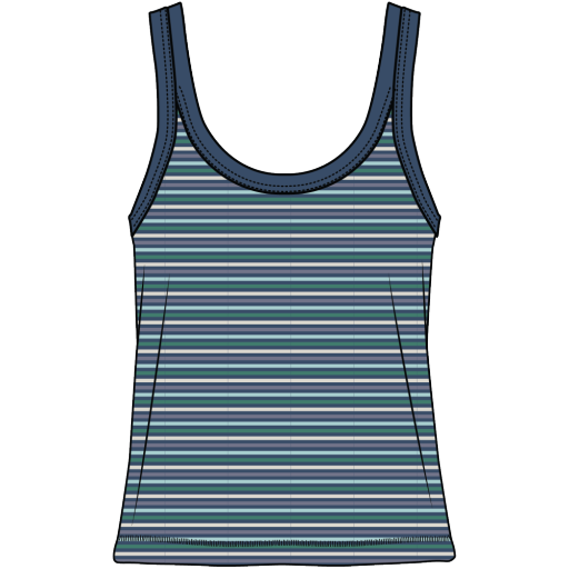 Womens Cozy Up Scoop Tank 1 - Bluff Blue Stripe
