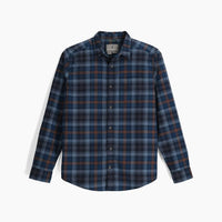 Mens Lieback Organic Cotton Flannel L S - Naval Tahoe Plaid