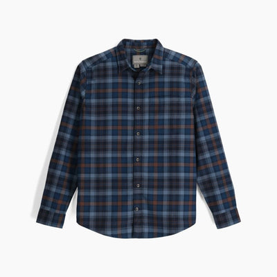 Mens Lieback Organic Cotton Flannel L S - Naval Tahoe Plaid