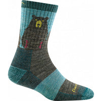 Darn Tough 1970 Women's Bear Town Micro Crew Lightweight with Cushion - Aqua