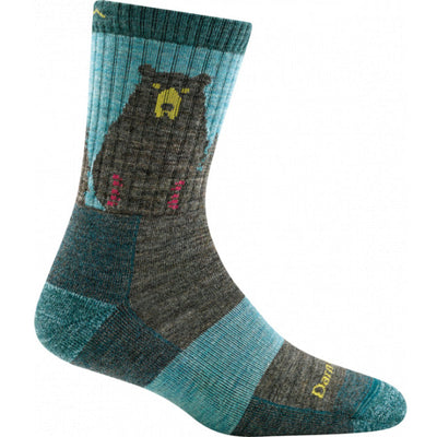 Darn Tough 1970 Women's Bear Town Micro Crew Lightweight with Cushion - Aqua