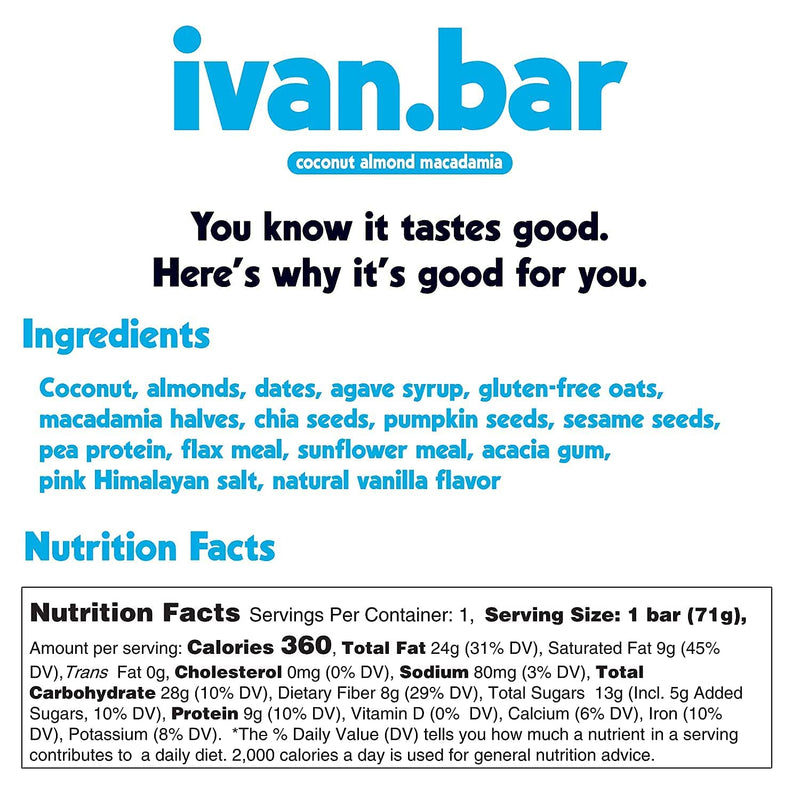 Ivan Bar Coconut Almond Macadamia Bar