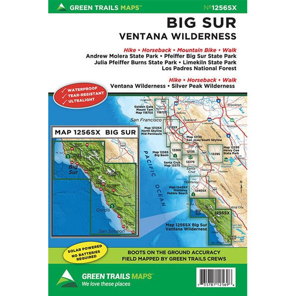 Big Sur Ventana Wilderness, CA No. 1256SX Green Trails Maps