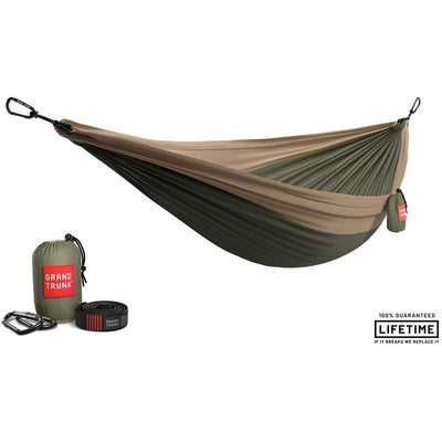 Grand Trunk Double Deluxe Parachute Nylon Hammock - Olive / Khaki