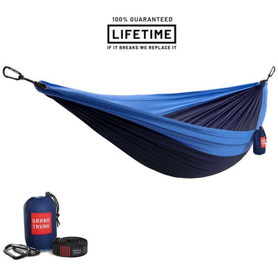 Grand Trunk Double Deluxe Parachute Nylon Hammock - Navy / Light Blue