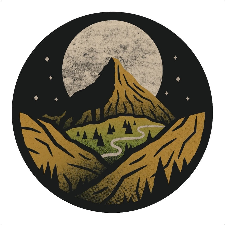 Mountain and Moon Sticker