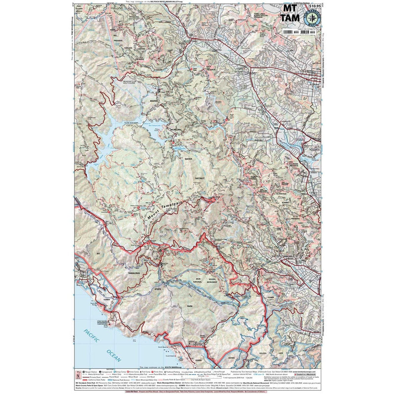Mt. Tam Trail Map pre 2020 printing