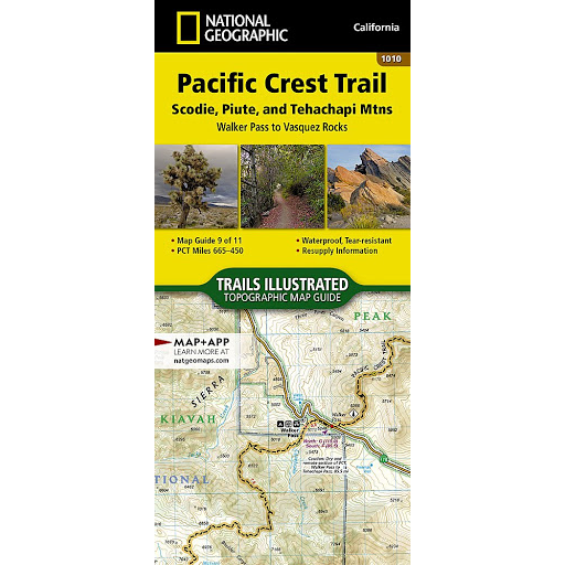 Pacific Crest Trail: Scodie, Piute, and Tehachapi Mountains Map Walker Pass to Vasquez Rocks