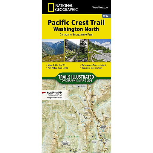 Pacific Crest Trail: Washington North Map Canada to Snoqualmie Pass
