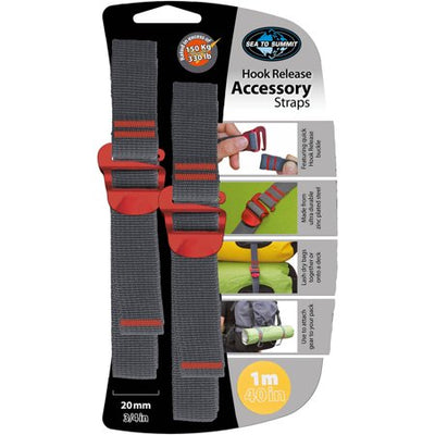 Sea to Summit Accessory Straps with Hook Release - Grey / Gold