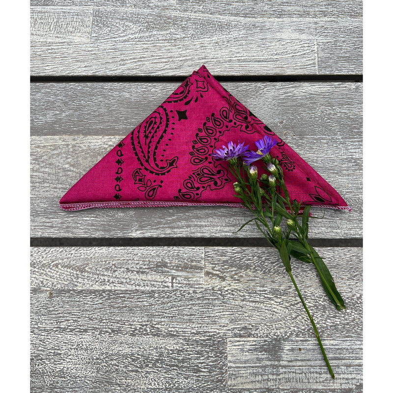 Hand Dyed Bandana in Berry