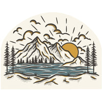 Sticker Art Sunrise Mountain Sticker