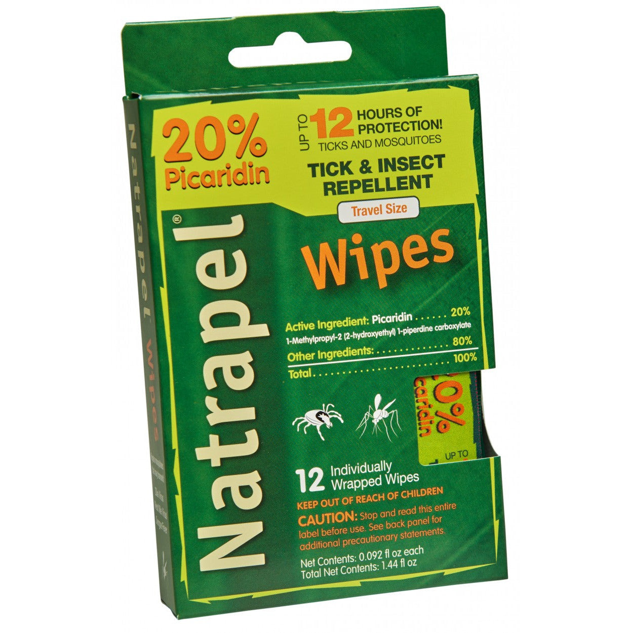 Natrapel Picaridin 12-hour Wipes 12/box