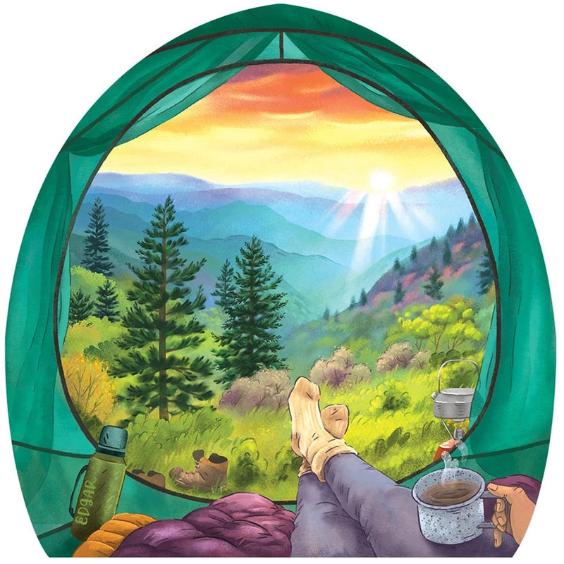 Tent View Mountains Sticker